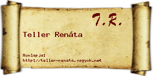 Teller Renáta névjegykártya
